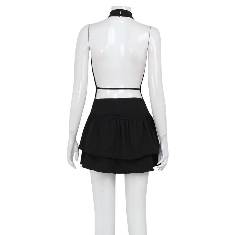Tamera Halter Ruffle Mini Dress