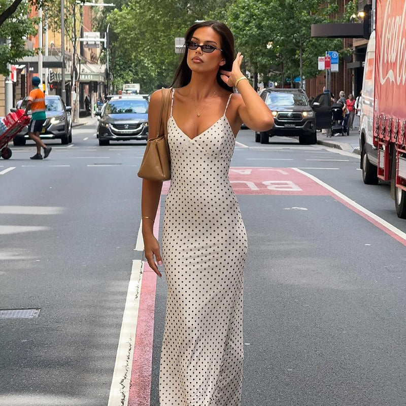Sora Polka Dot Slip Maxi Dress