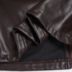 Ember Cropped Faux Leather Bomber Jacket
