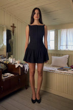 Mireille Vintage Button-Front Mini Dress