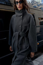 Evelyn Belted Wool-Blend Coat