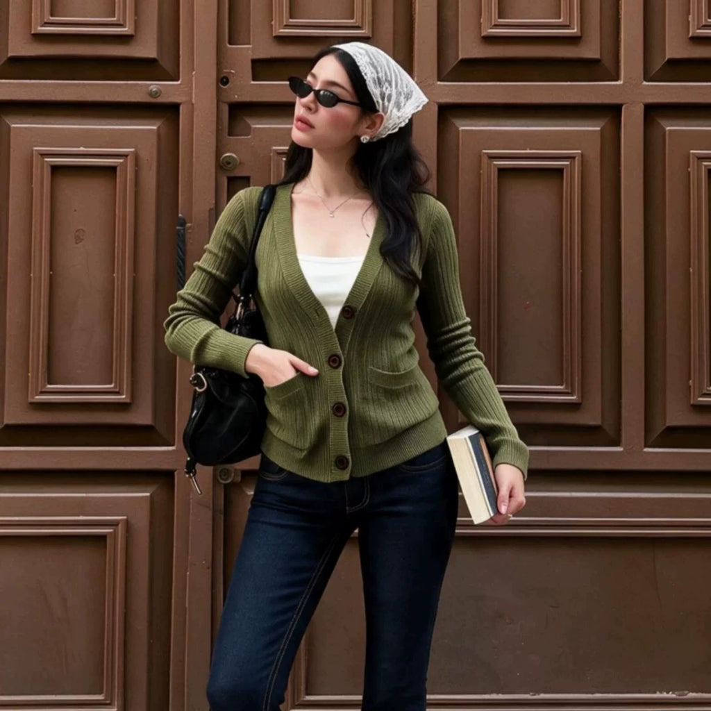 Dahlia Ribbed Knit Cardigan
