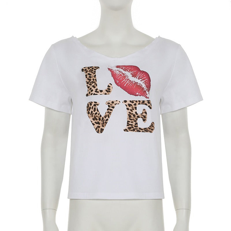 LOVE Leopard Lips Graphic Tee