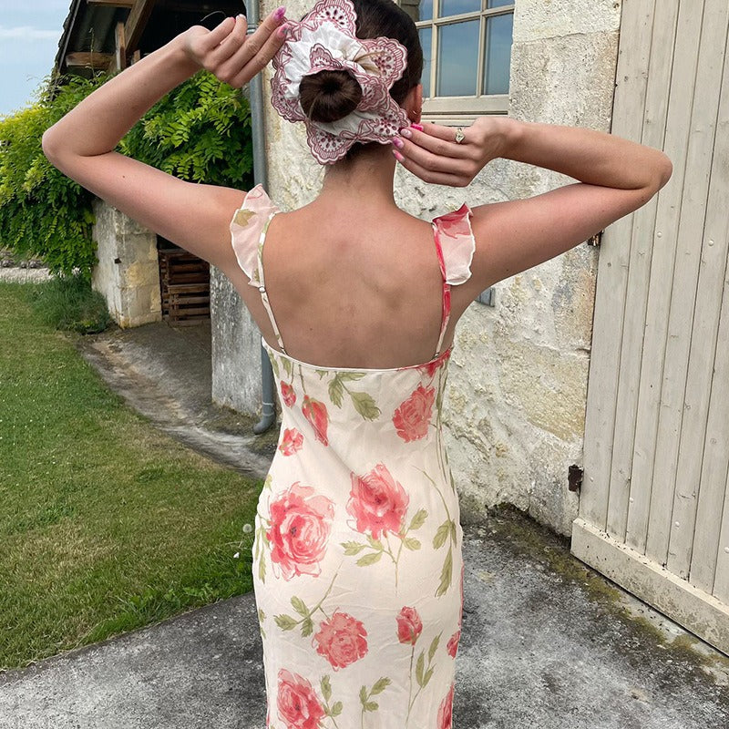 Chiara Rose Print Midi Dress