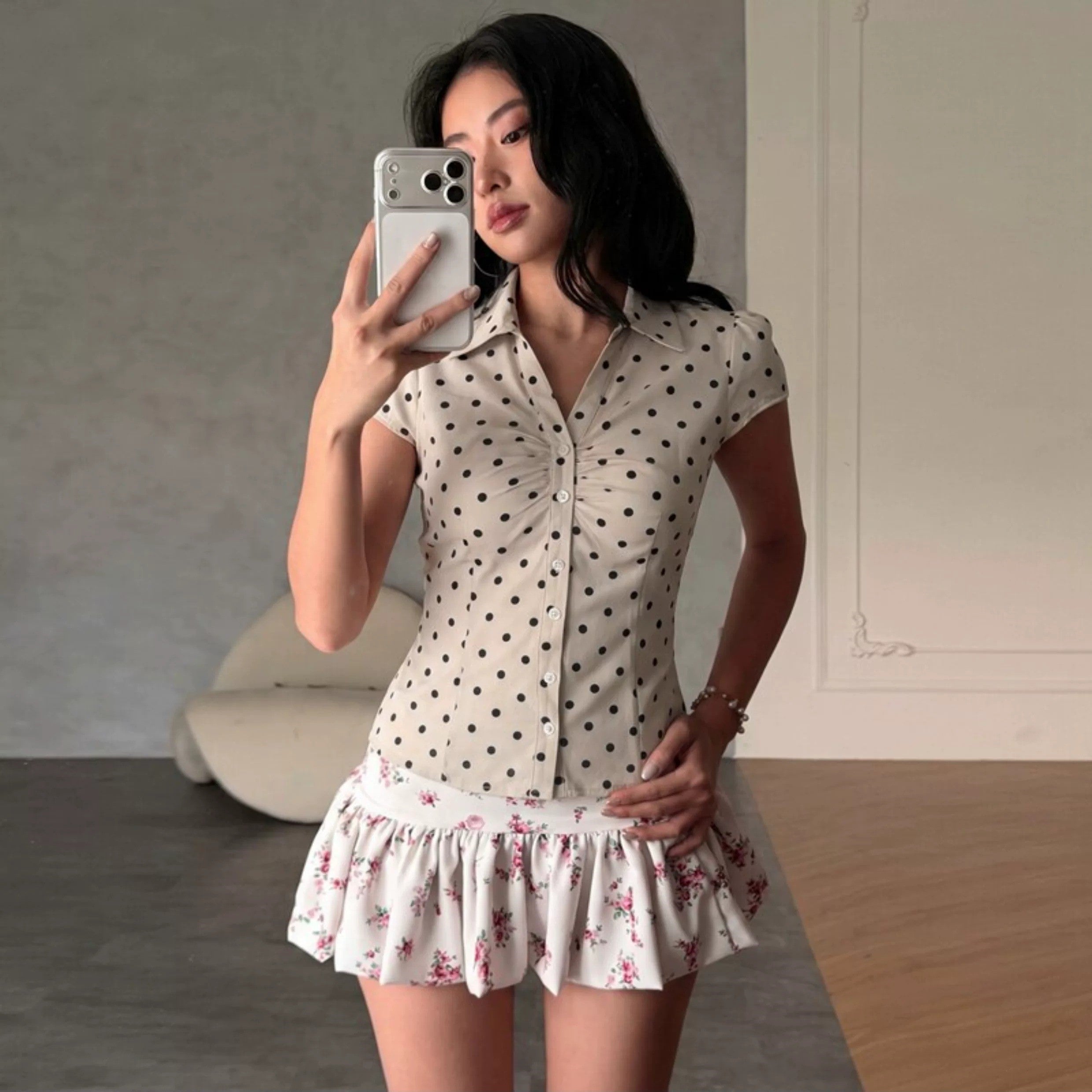 Natalia Vintage Button-Up Top