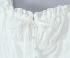 White Eyelet Corset Mini Dress