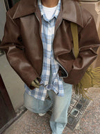 Geneva Faux Leather Bomber Jacket