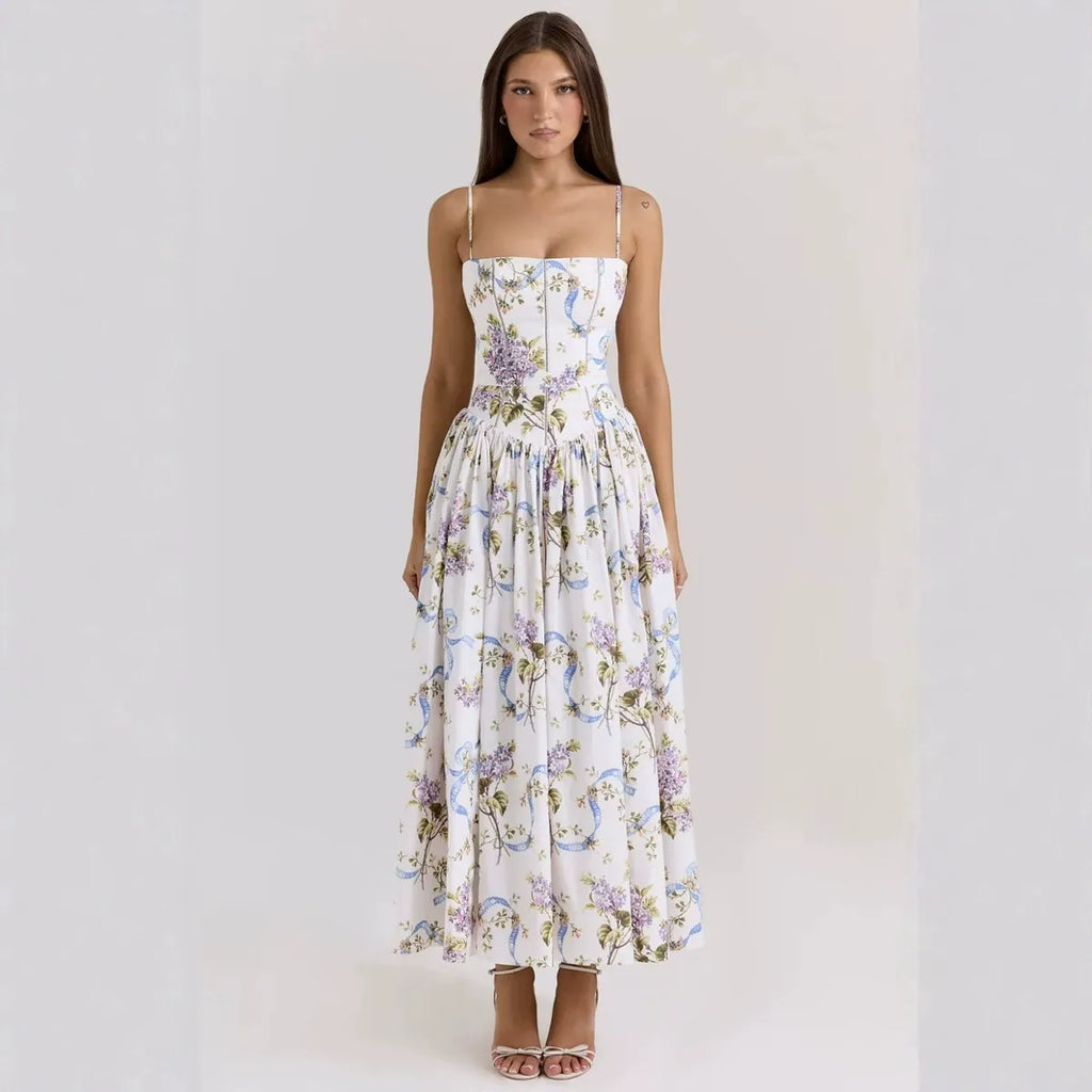 Naida Floral Corset Maxi Dress