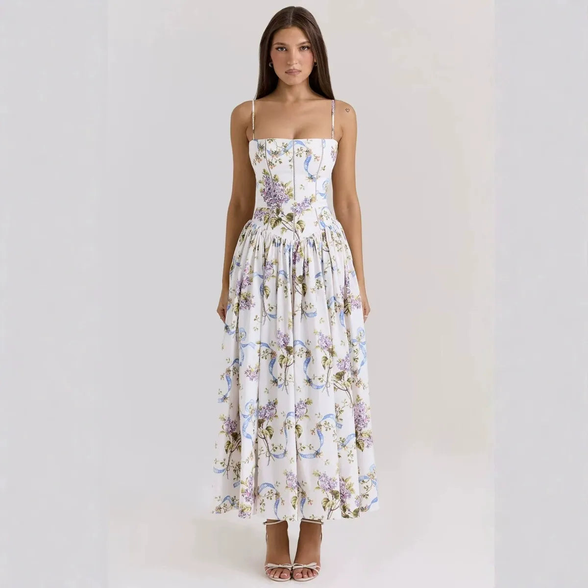 Naida Floral Corset Maxi Dress
