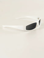 Cecily Slim Rectangular Wraparound Sunglasses