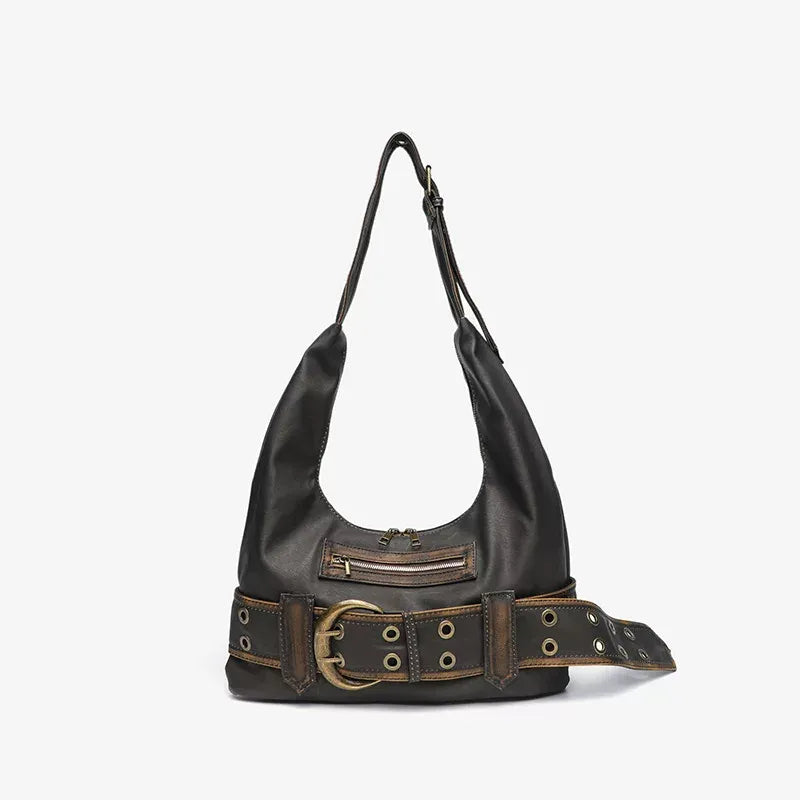 Bianca Vintage Buckle Hobo Shoulder Bag