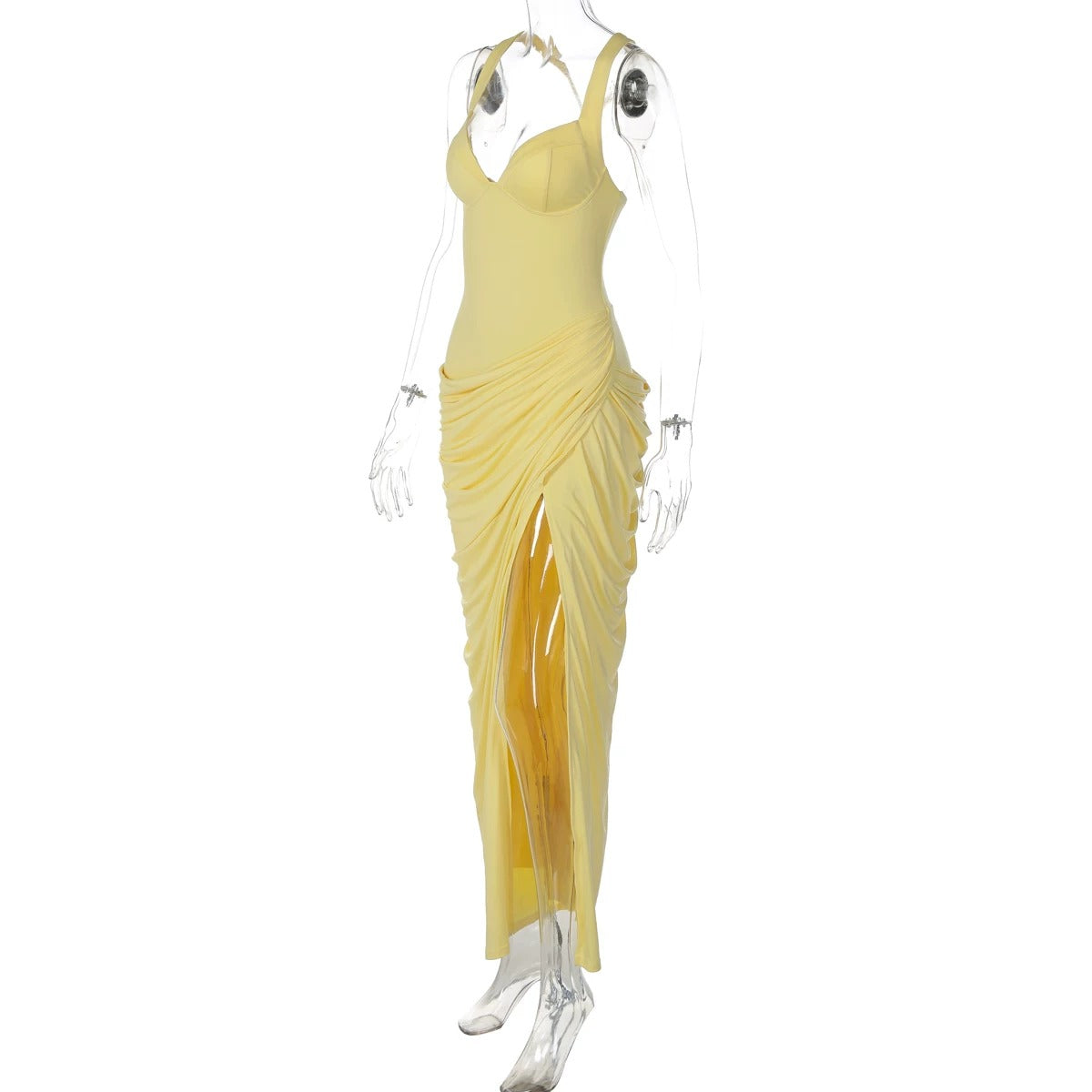 Soleil Ruched Bustier Maxi Dress