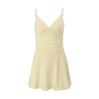 Ruched Cami Yellow Mini Dress