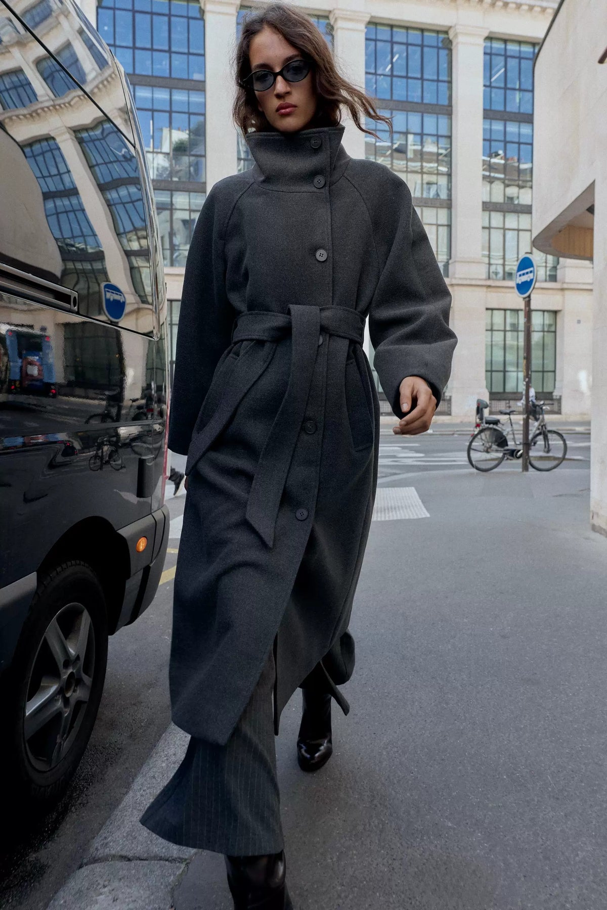Evelyn Belted Wool-Blend Coat