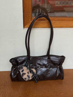 Cecily Vintage Waxed Leather Buckle Tote Bag