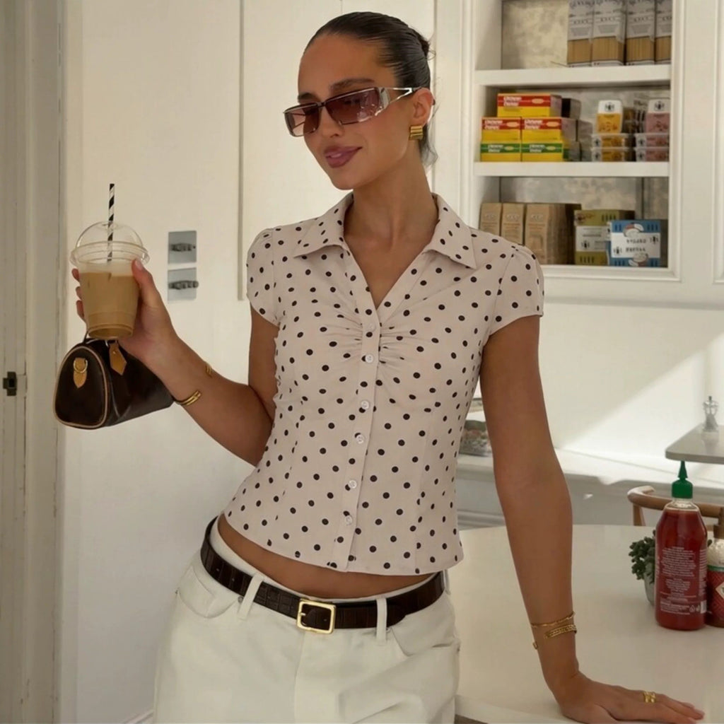 Natalia Vintage Button-Up Top