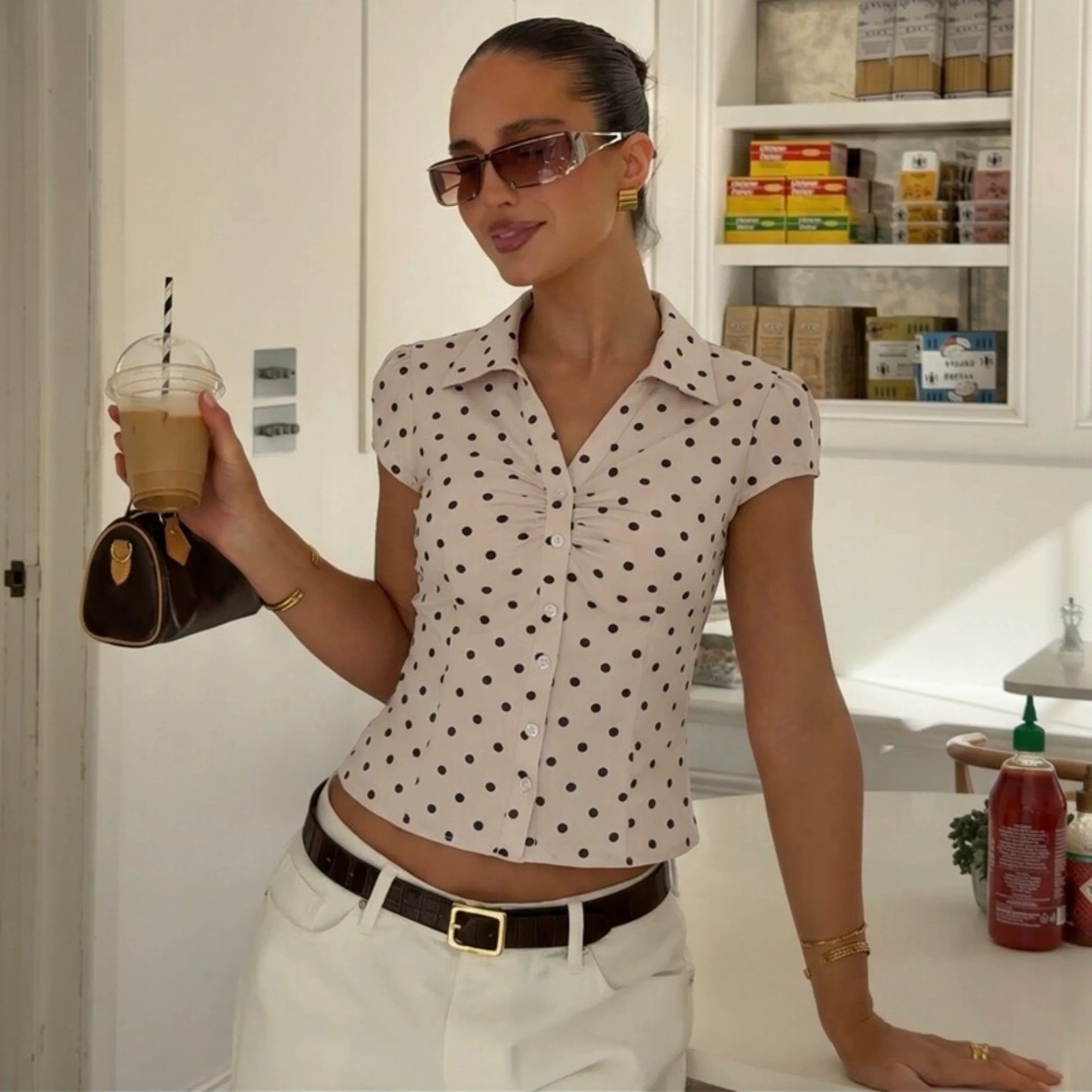 Natalia Vintage Button-Up Top