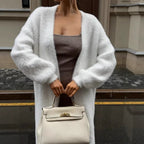 Astoria Softline Long White Knit Cardigan