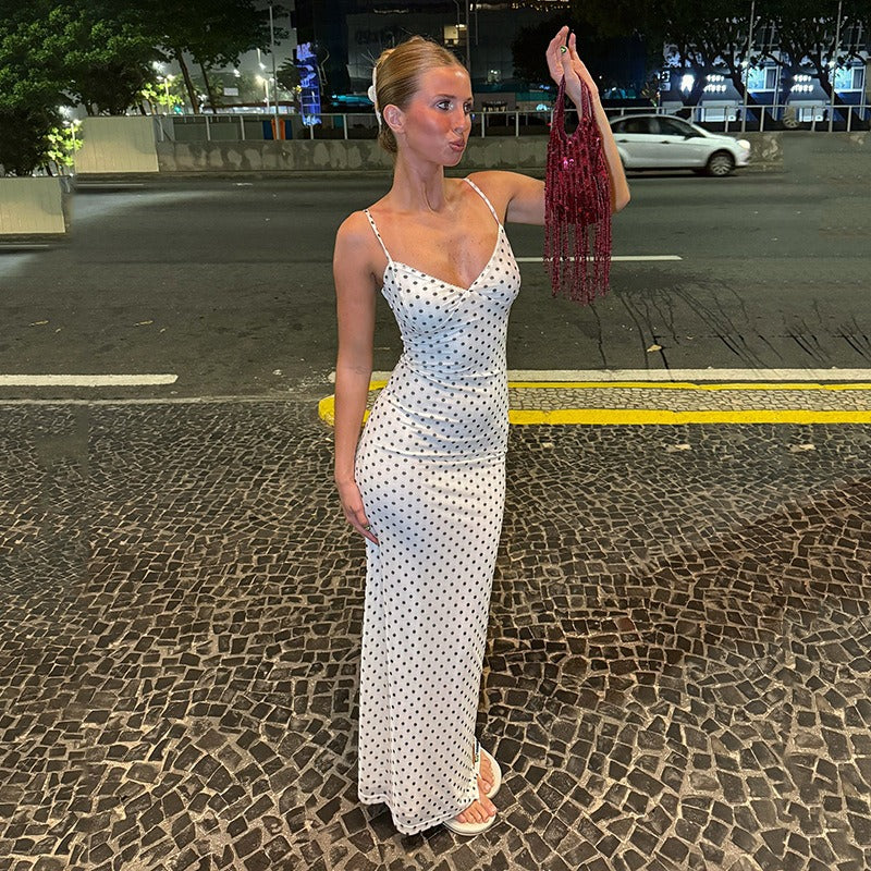 Sora Polka Dot Slip Maxi Dress