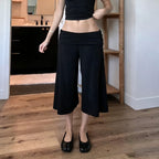 Zelia High-Waist Wide-Leg Capri Pants