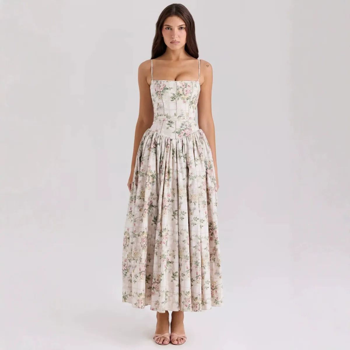 Naida Floral Corset Maxi Dress