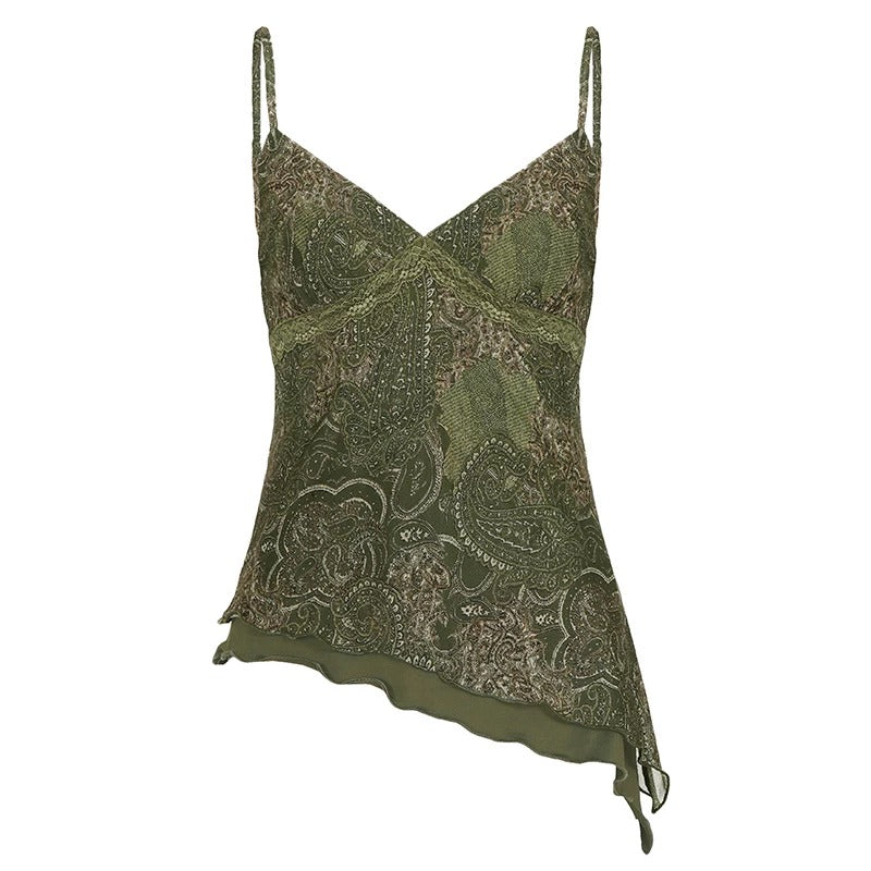 Gaia Paisley Asymmetric Cami Top