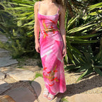 Aylin Pink Floral Maxi Dress