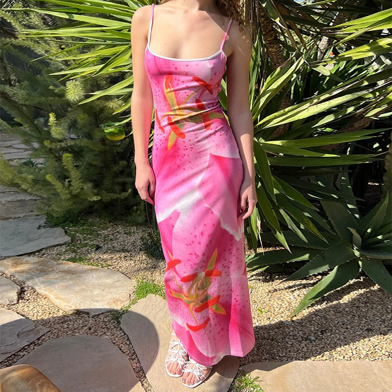 Aylin Pink Floral Maxi Dress