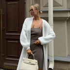 Astoria Softline Long White Knit Cardigan