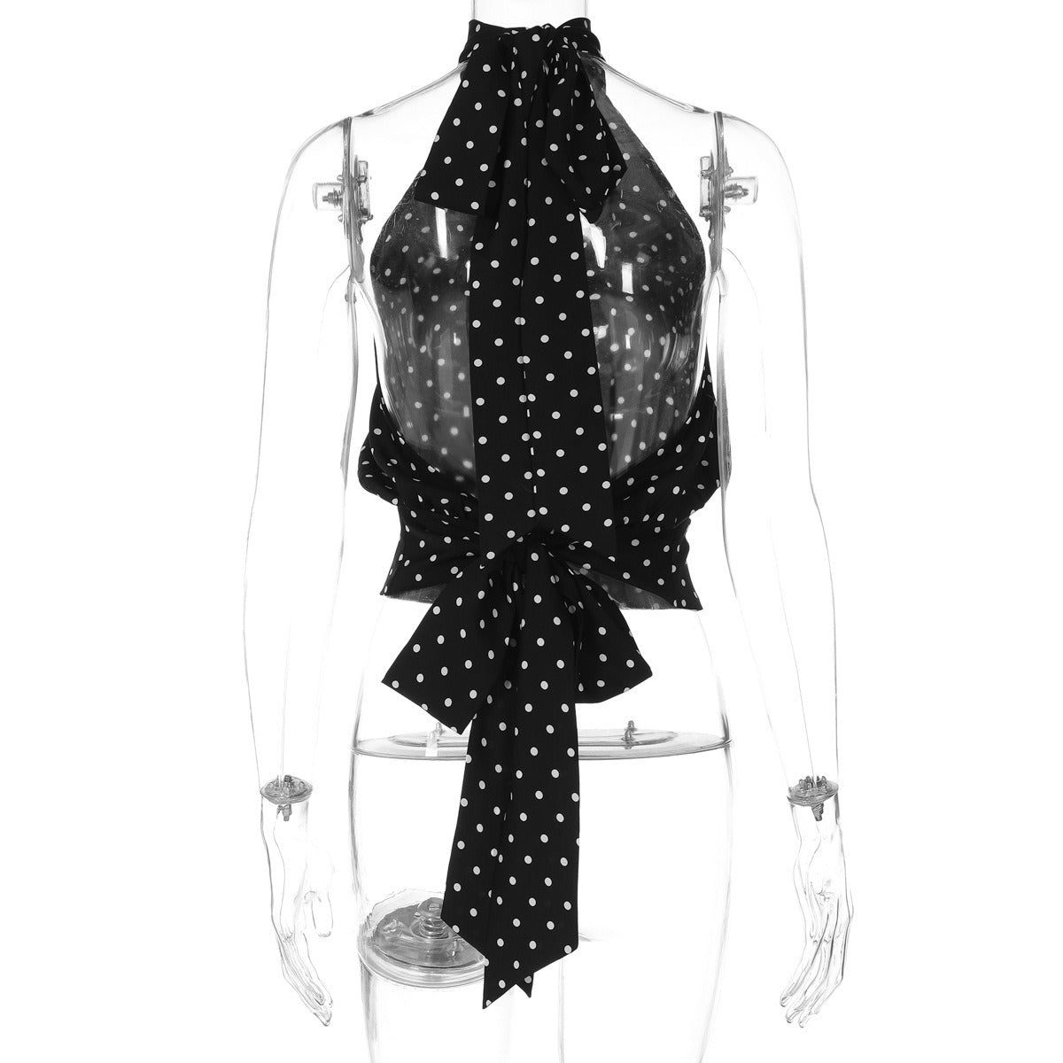 Polka Dot Halter Scarf Top