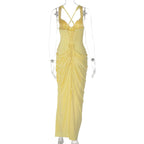 Soleil Ruched Bustier Maxi Dress