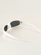 Cecily Slim Rectangular Wraparound Sunglasses