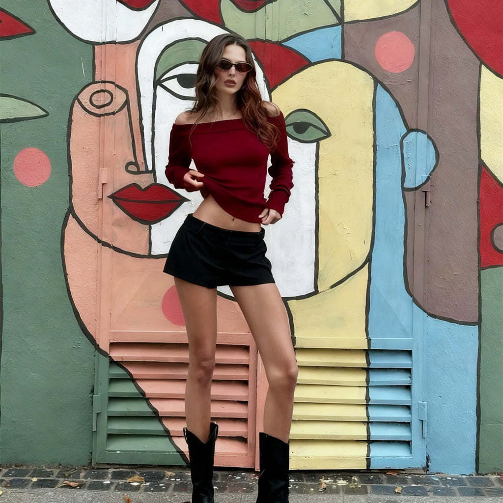 Sunniva Off-Shoulder Knit Top