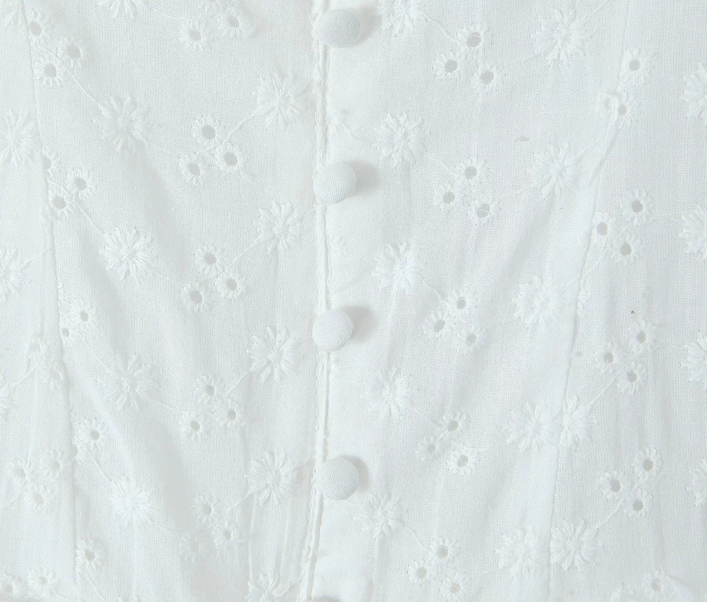 White Eyelet Corset Mini Dress