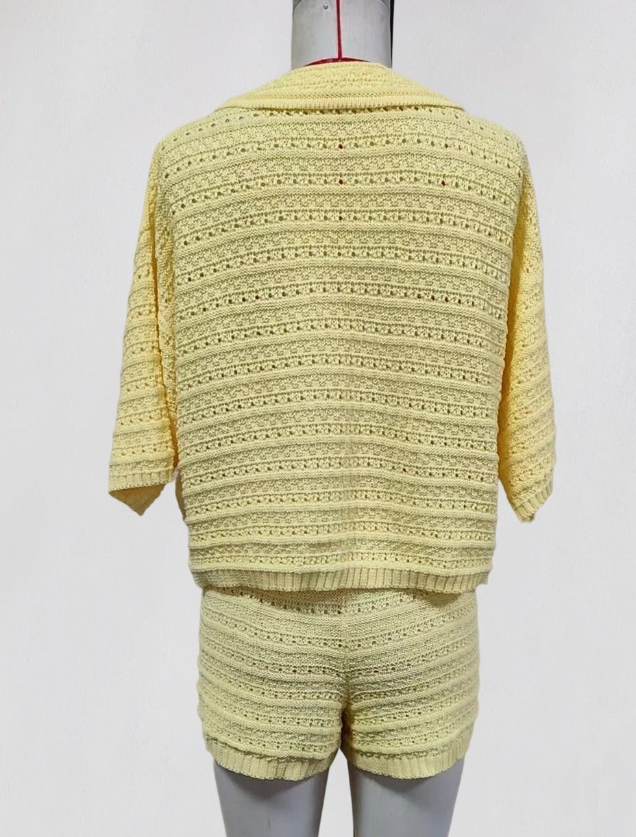 Ginevra Crochet Shorts Set