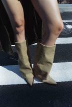 Riviera Denim & Suede Knee-High Boots