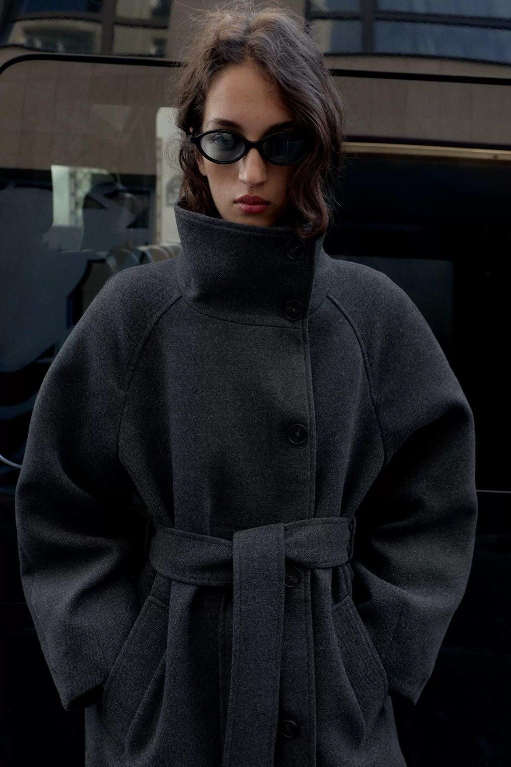 Evelyn Belted Wool-Blend Coat