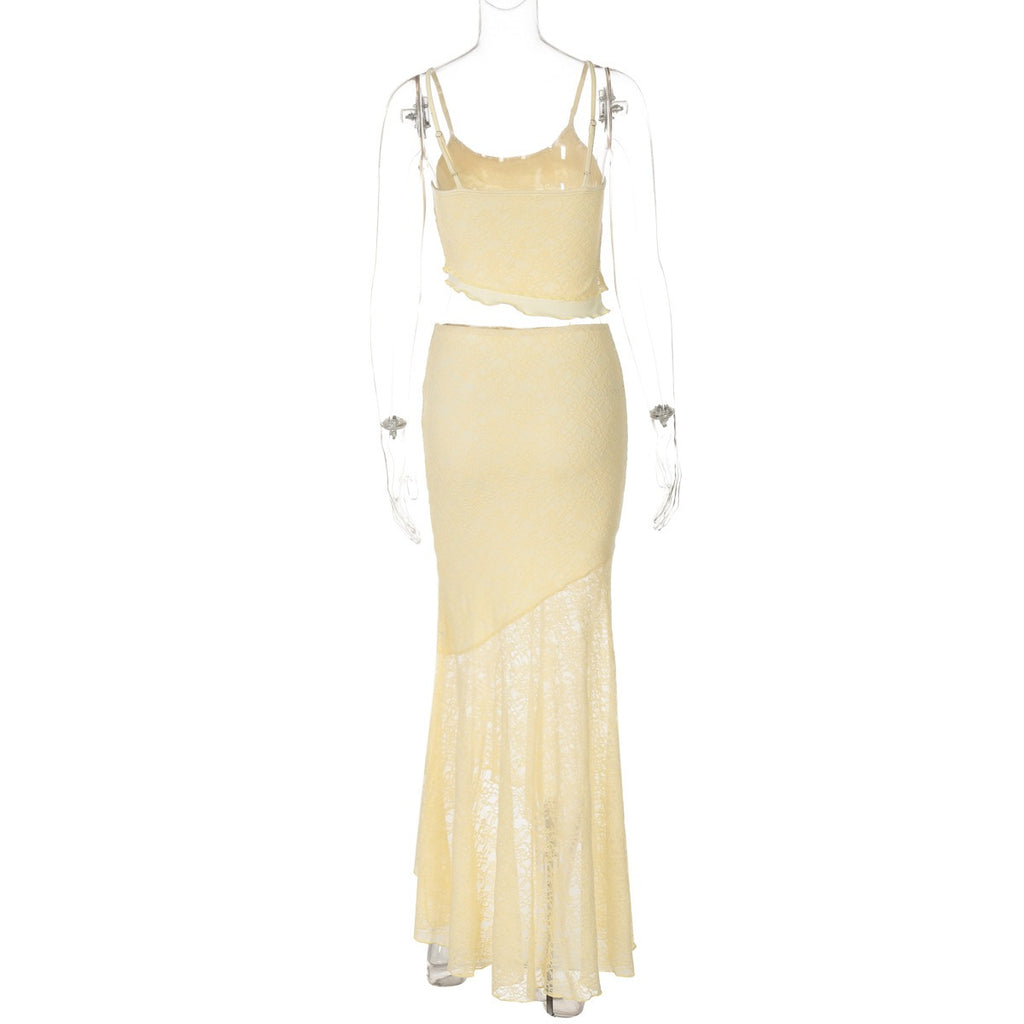 Lace Trim Cami Top & Maxi Skirt Set