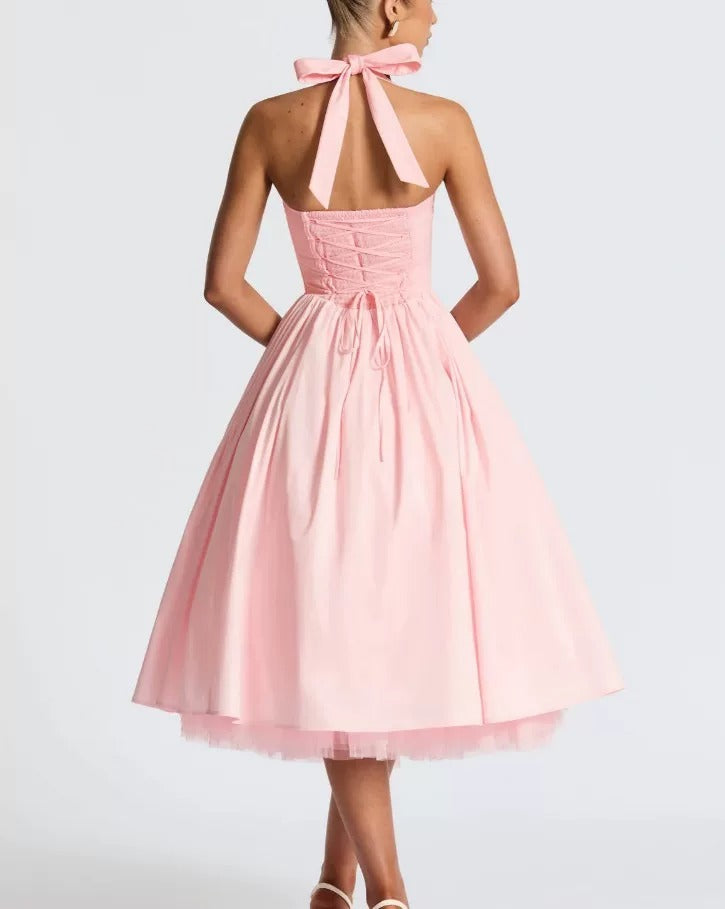 Etta Bow-Tie Halter Maxi Dress