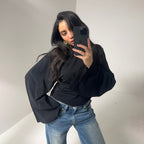 Long Sleeve Fitted Cropped Top