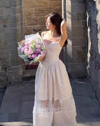 Reina Vintage Floral Lace Maxi Dress