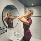 Venya Burgundy Lace Mini Dress