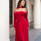 Cerelia Off-Shoulder Sleeve Maxi Dress