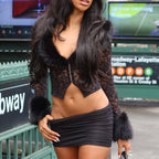 Faux Fur Lace Top & Mini Skirt Set