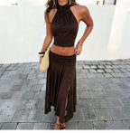 Florence Slit Asymmetrical Midi Skirt