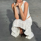 Lace Top & Midi Skirt Set