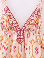 Nymira Boho Print Ruffle Cami Top