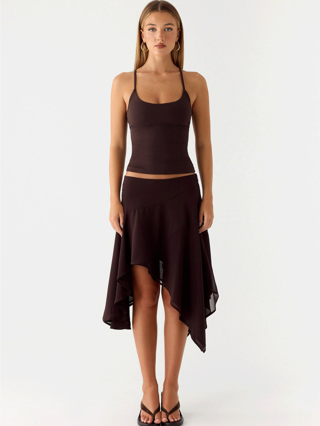 Mei Asymmetric Midi Skirt