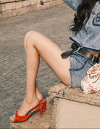 Reverie Retro Gingham Bow Mules