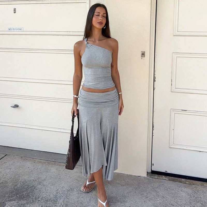 Giulia One-Shoulder Skirt Set